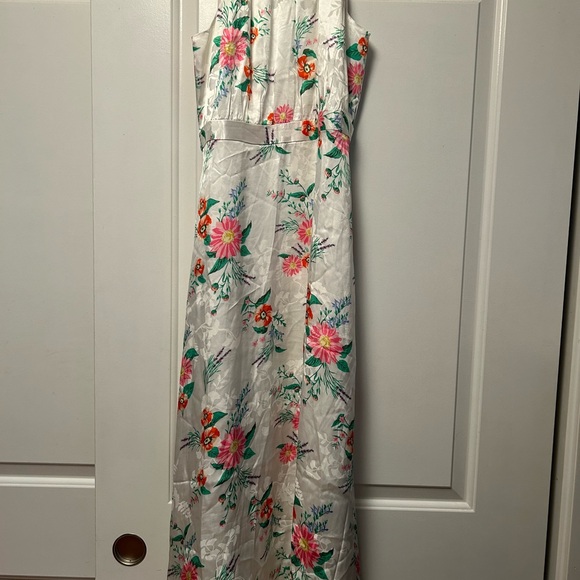 Floral Jacquard Halter Midi Dress-Loft - Picture 1 of 1